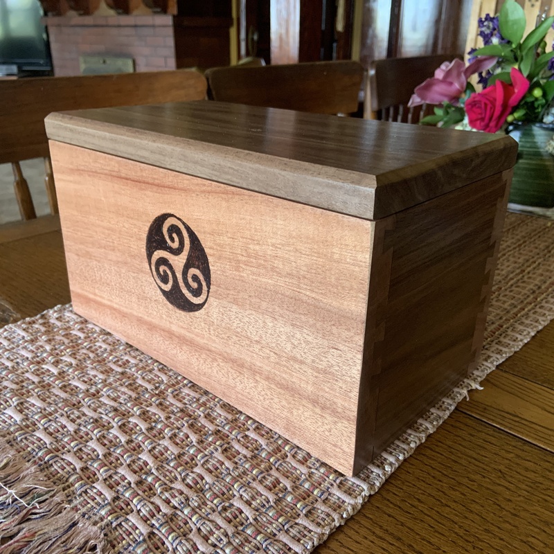 Mahogany and Walnut urn